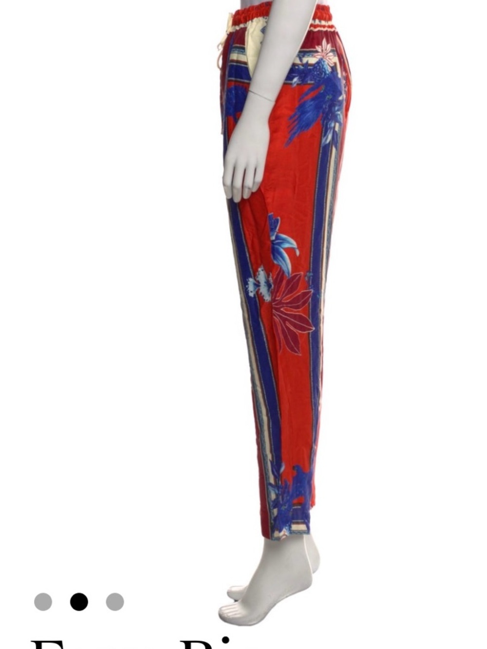 FARM Rio Red Striped Floral & Macaw Cropped Pants - Picture 2 of 6